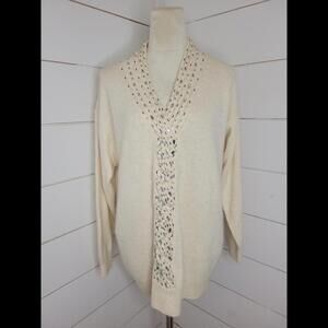 Vintage 90s IB Diffusion medium cream beaded sweater